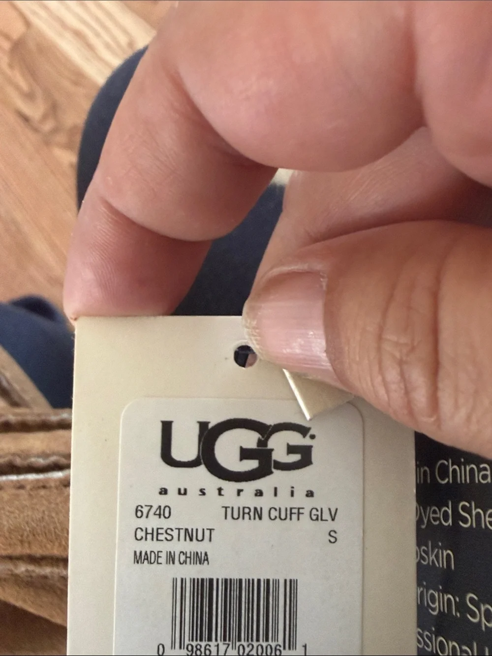 UGG Women's Chestnut Suede Gloves with Cream Shearling Cuff